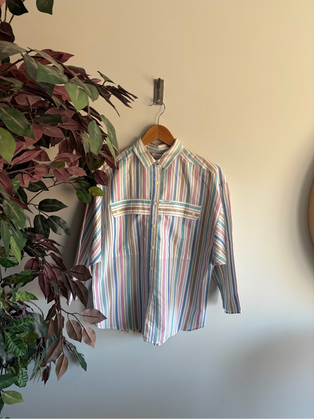 Vintage medium Multicolor Striped Button-Up Shirt
